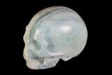 Realistic, Carved, White and Green Jade Skull #116567-1